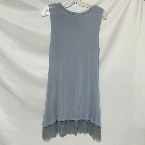 2 Coquette Extra Long Knit Tank Top Shirt Dress Lace Extender Small LOGO Layers - Picture 5 of 15